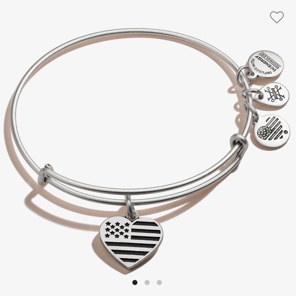 Alex and Ani Heart Flag Charm Bangle
